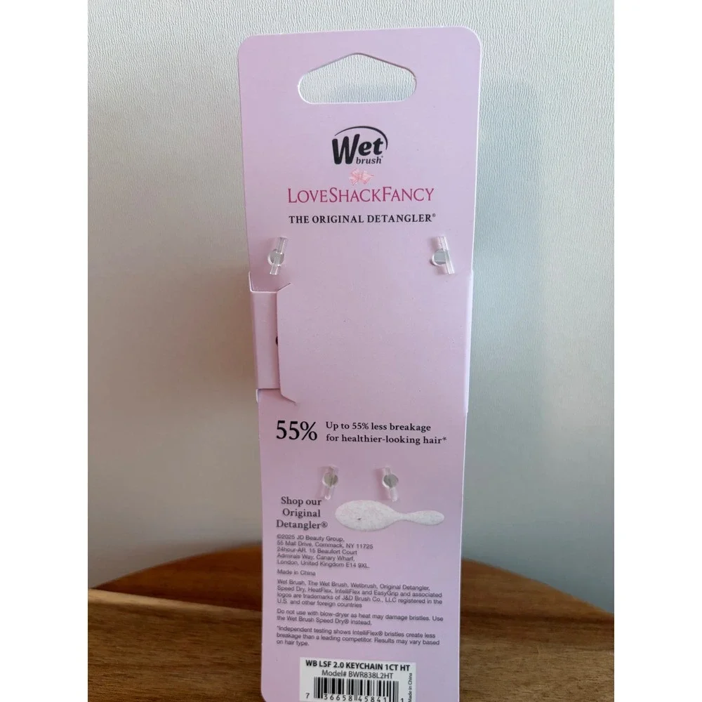 Wet Brush X Loveshackfancy Mini Detangler Brush Keychain Lavender Floral NEW